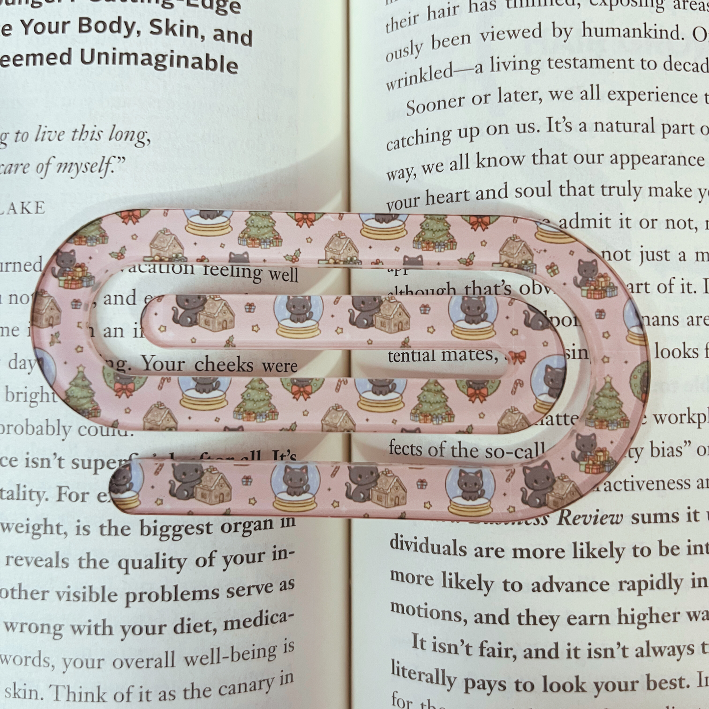 Winter Whiskers Wishes Jumbo Paper Clip Bookmark