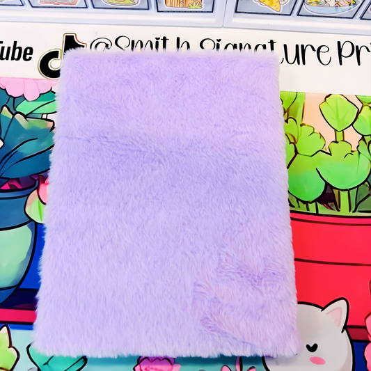 Kawaii Furry Purple Cat Sticker Journal (Sketch Pad)