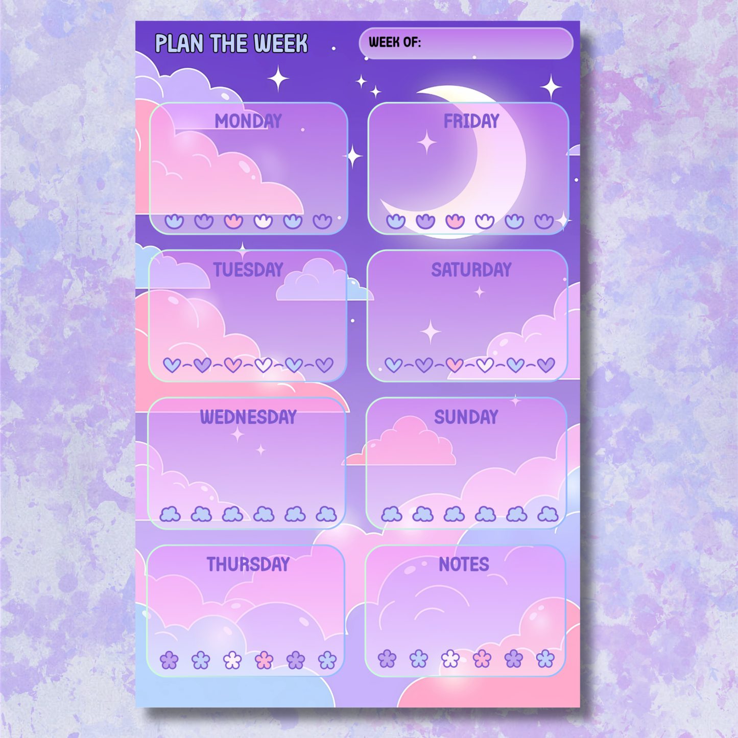Moon In The Sky Weekly Planner