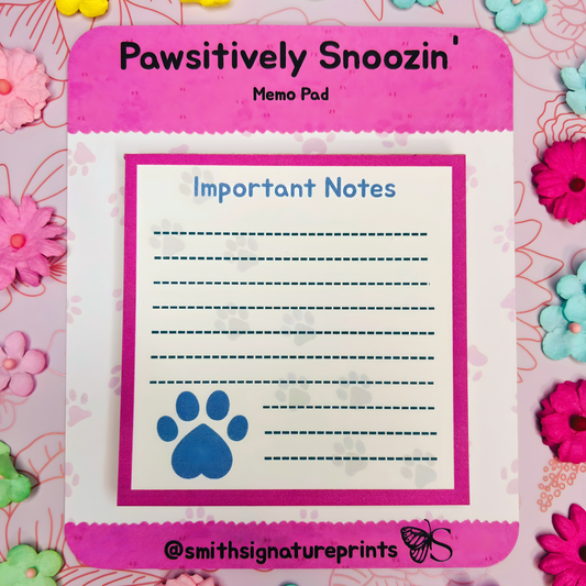 Pawsitively Snoozin' Memo Pad
