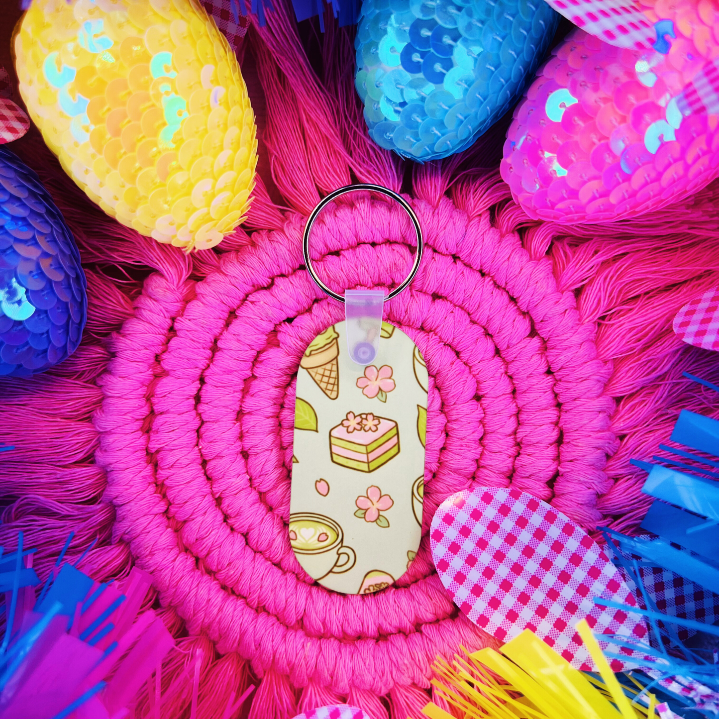 Matcha & Petals Keychain