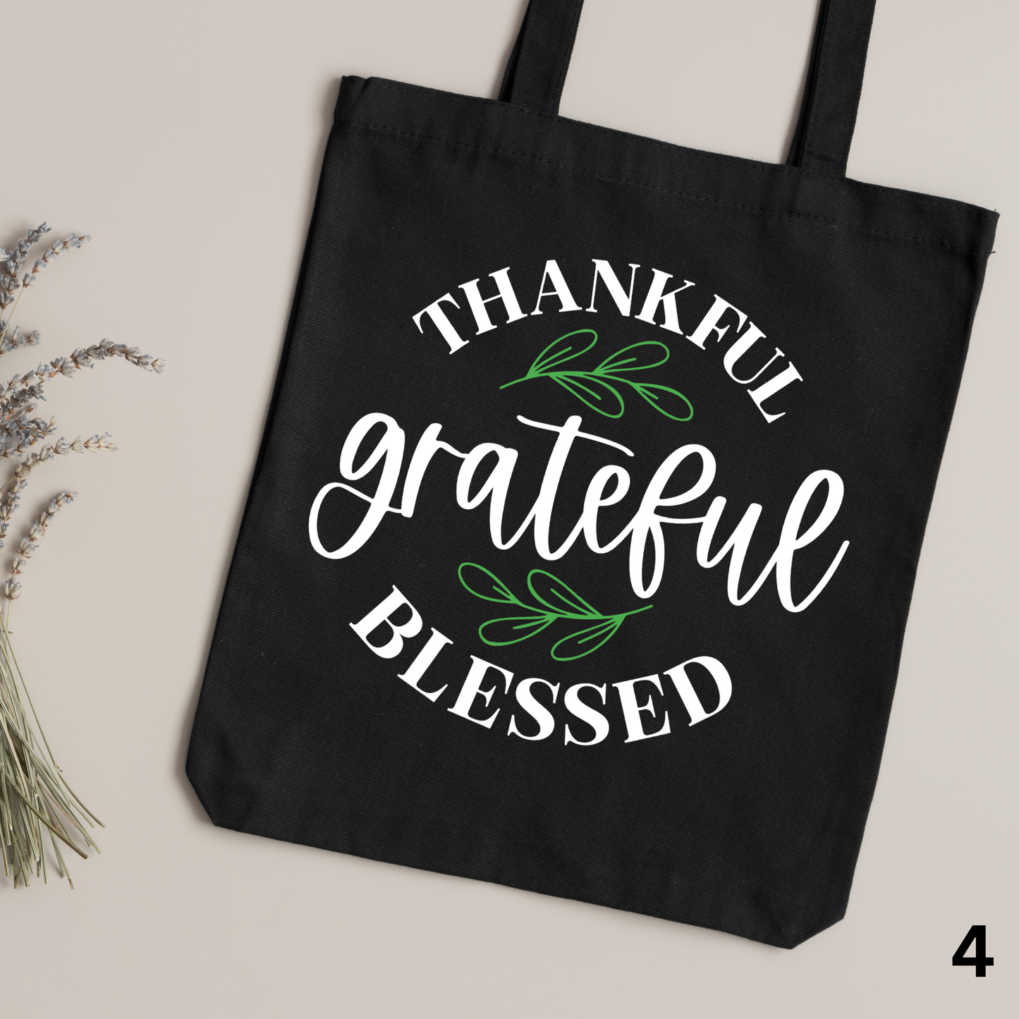 Thankful Grateful Blessed Tote Bag