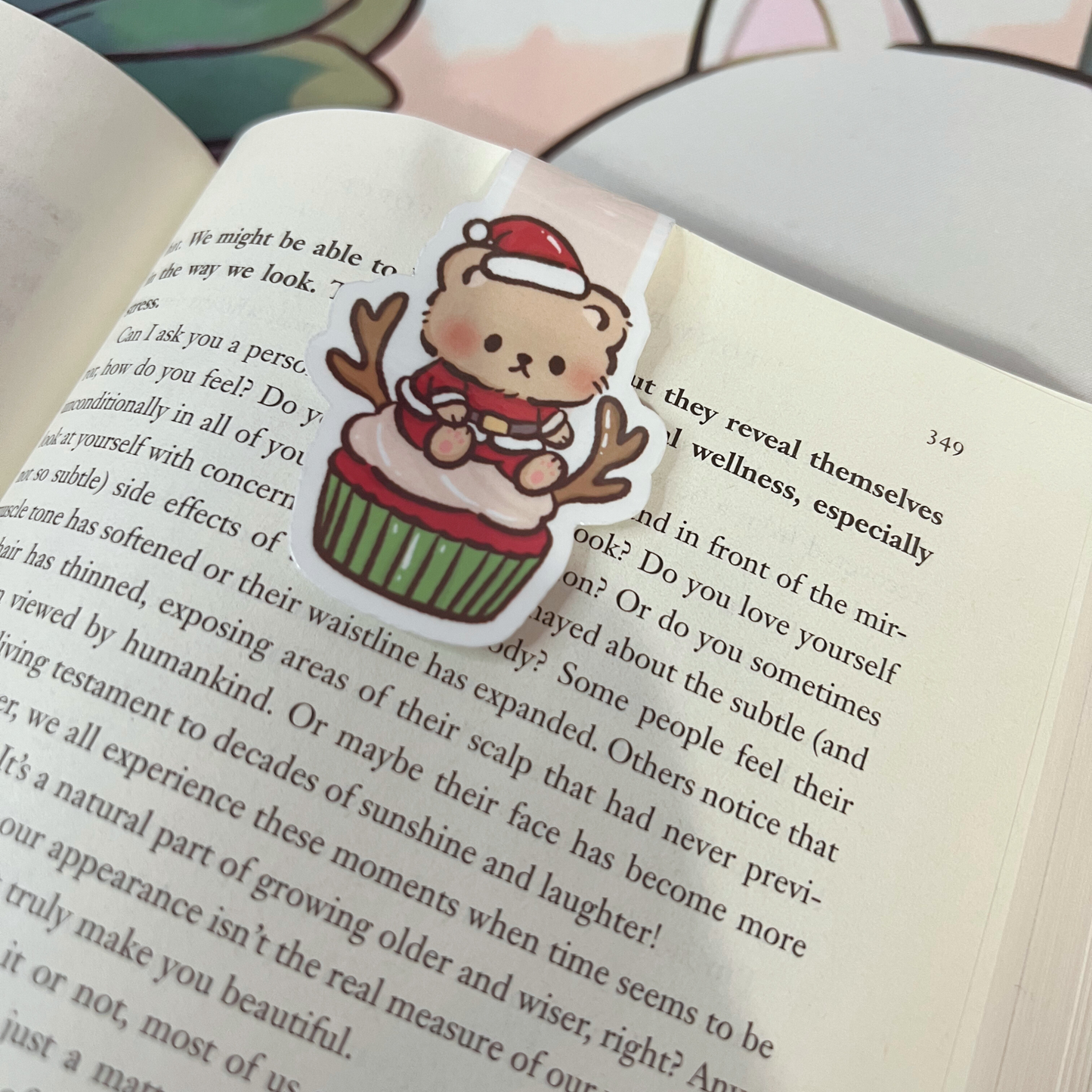 Brown Bear Cupcake Magnetic Bookmark