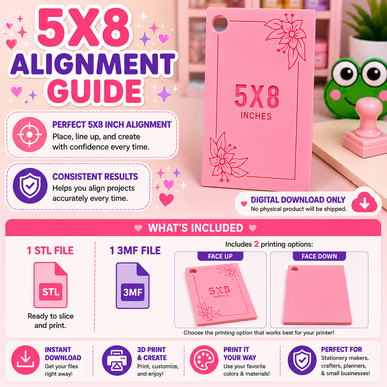 Paper Cutter Alignment Guide-5x8 STL FILE