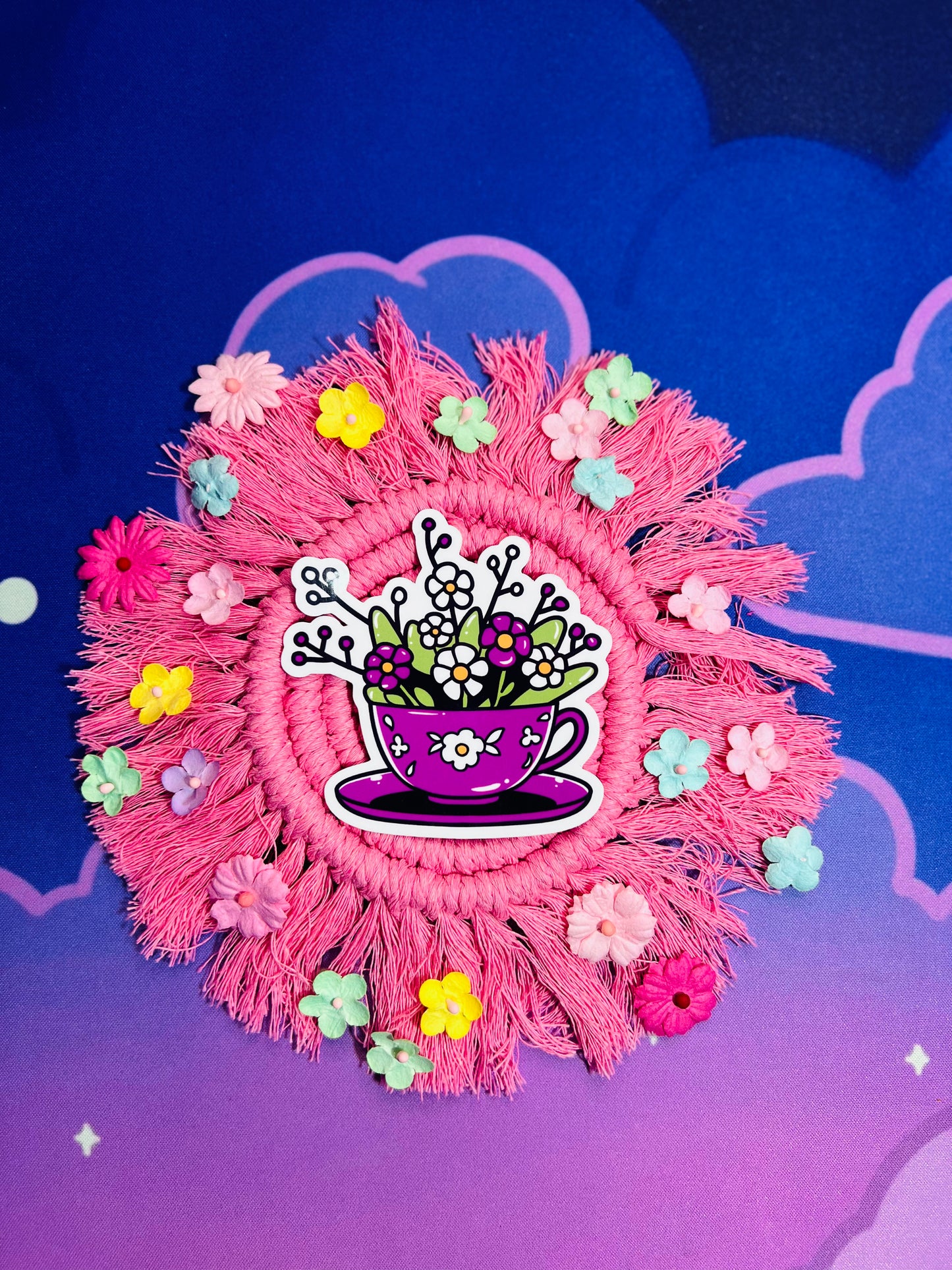 Flower Tea Cup Sticker