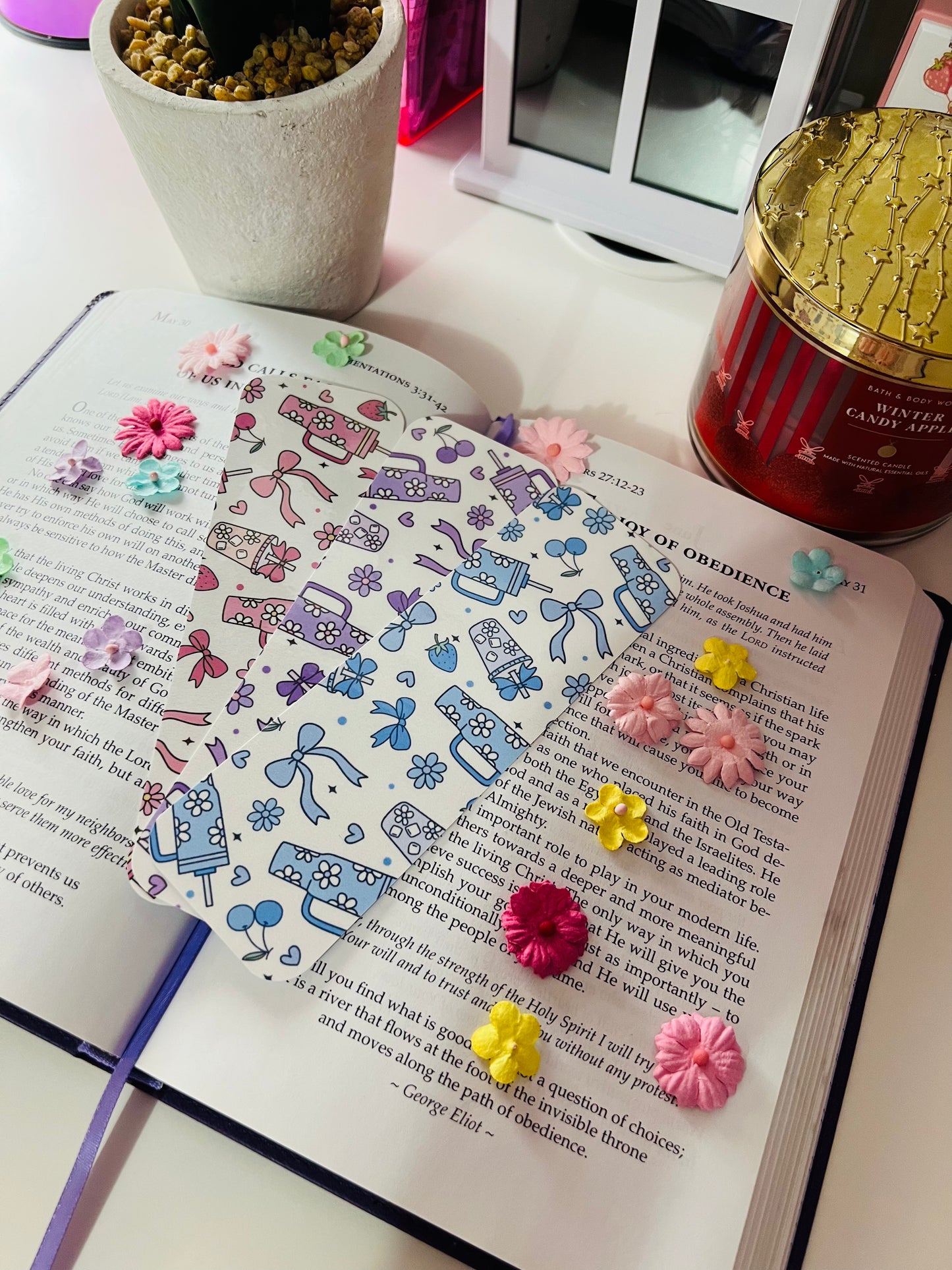 Pink Tumbler Set or Individual Bookmarks