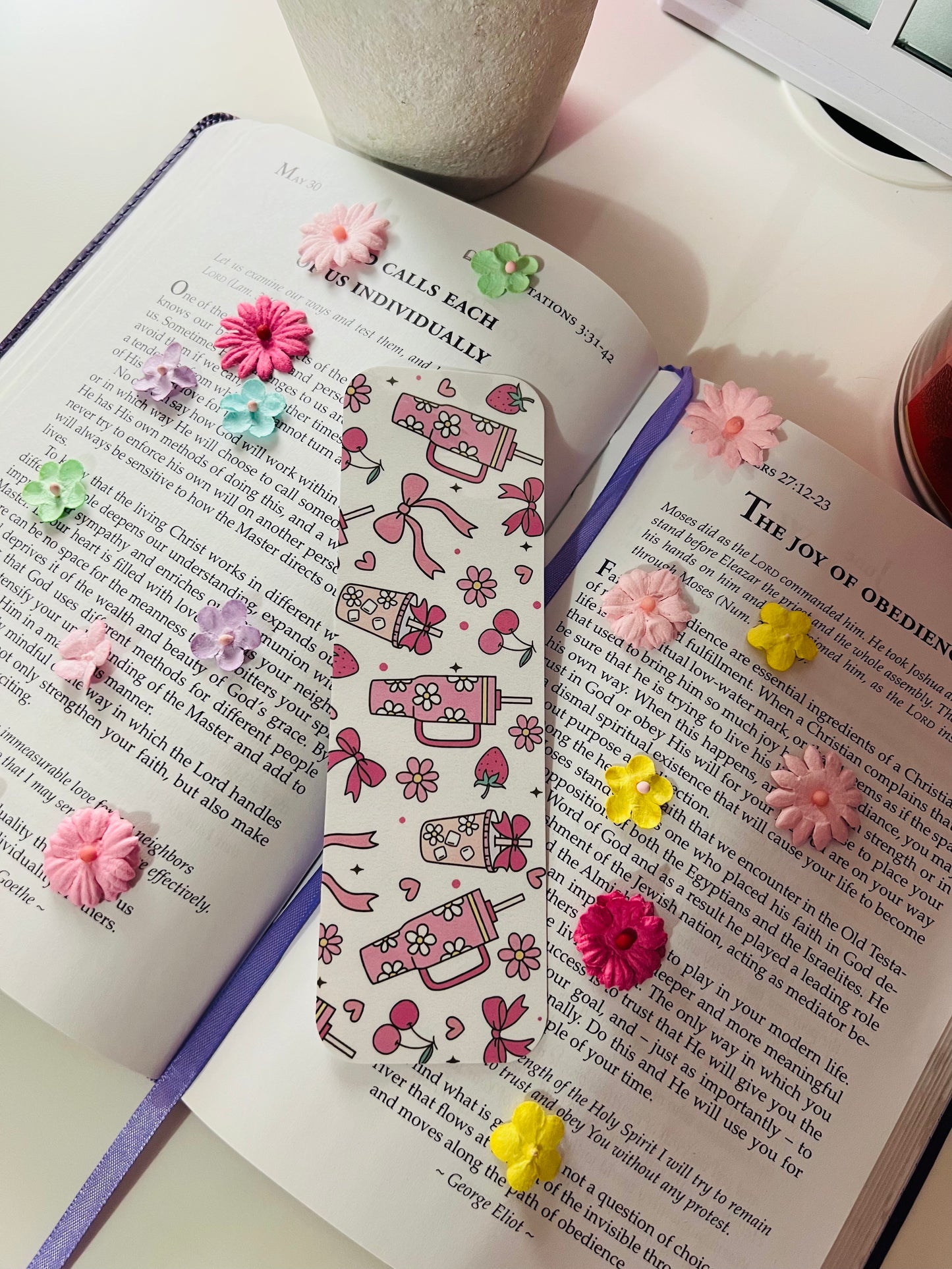 Pink Tumbler Set or Individual Bookmarks