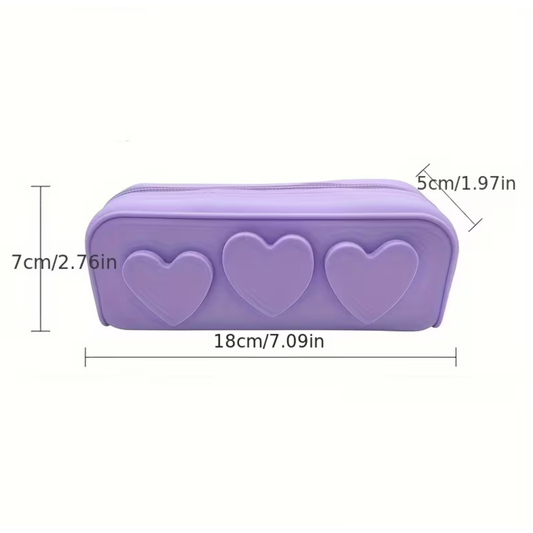 Silicone Heart Pencil Pouch