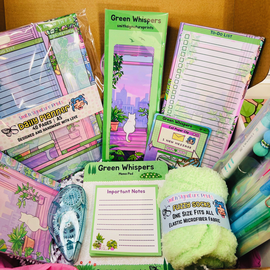Green Whispers Aesthetic Stationery Box