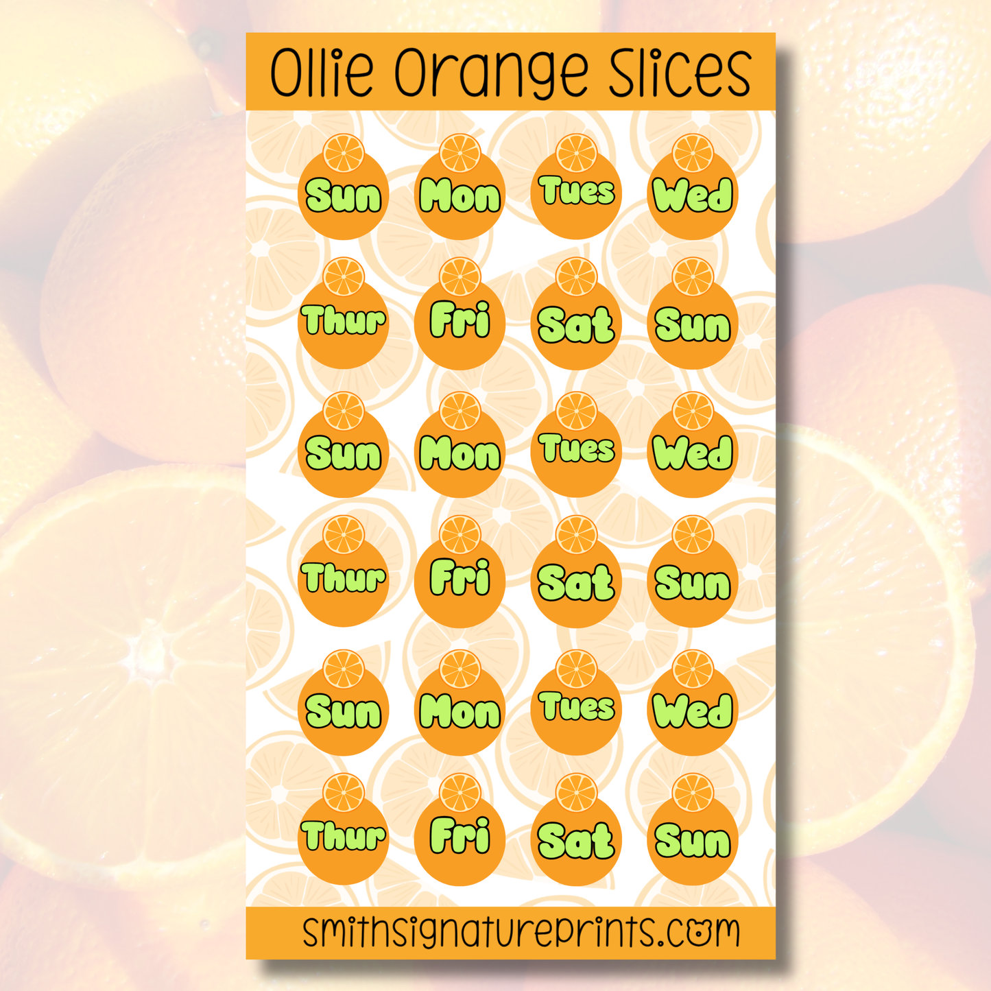 Orange Sticker Sheet SS038