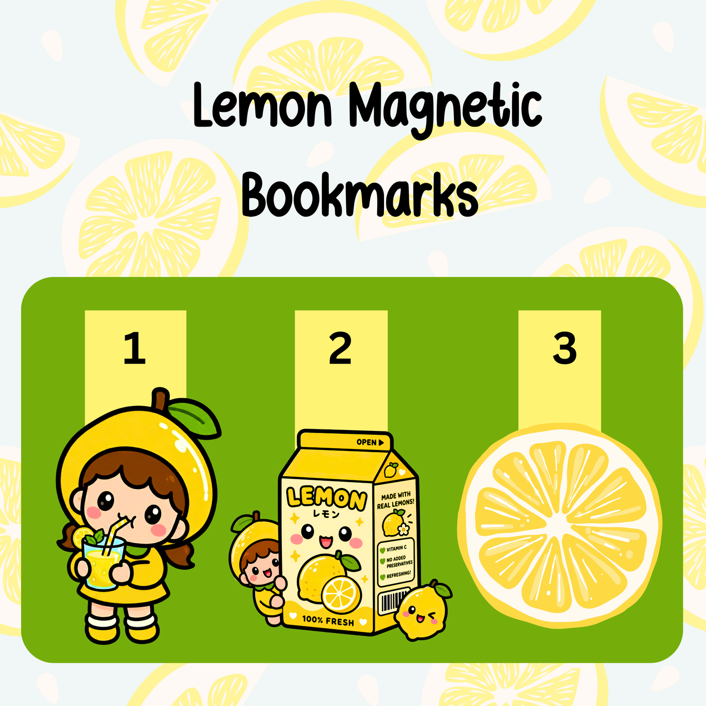 Lemon Magnetic Bookmarks