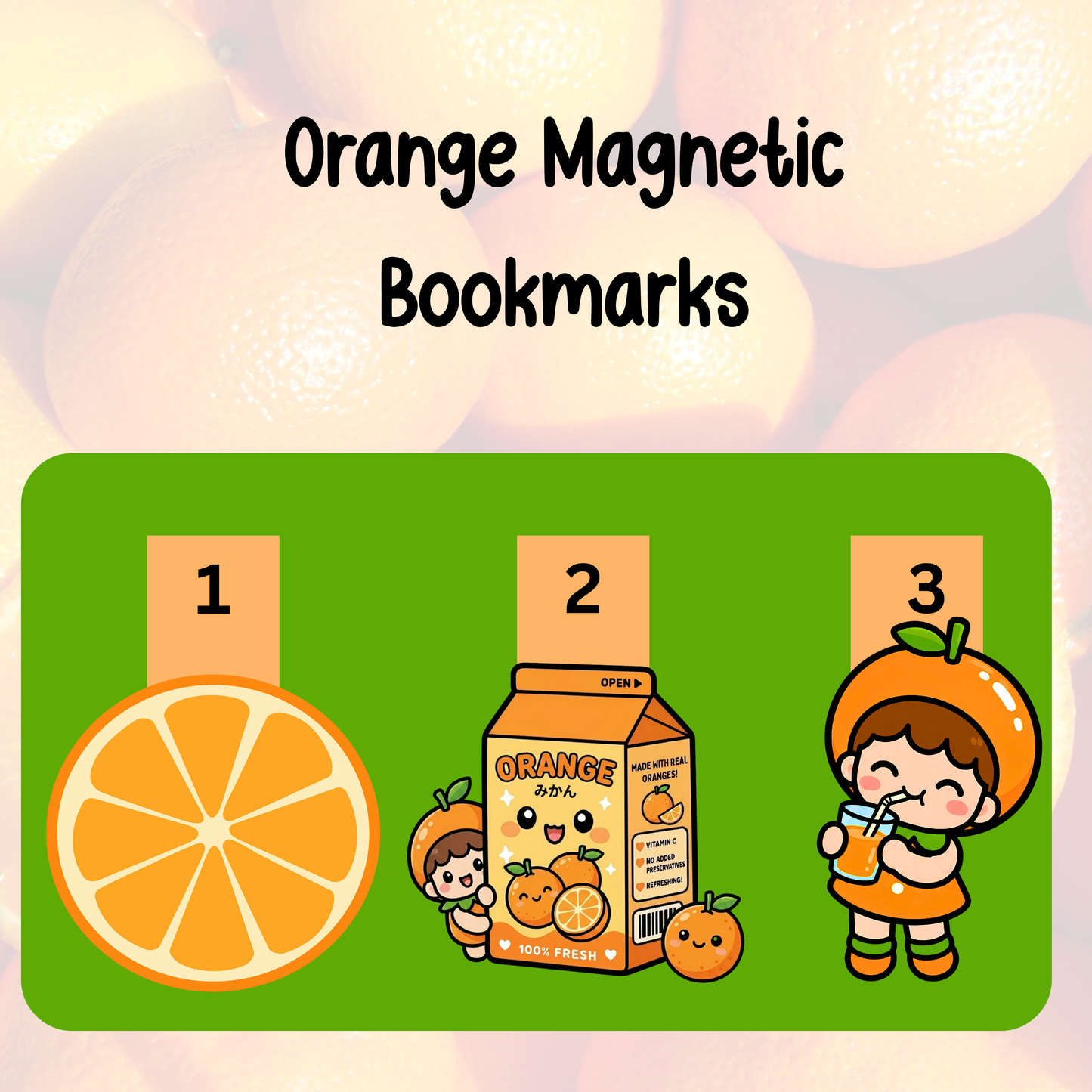 Orange Magnetic Bookmarks