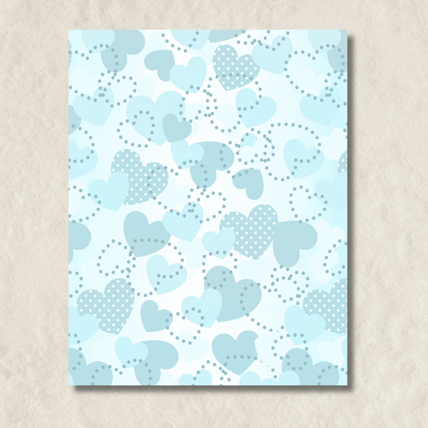 Blue Hearts Notepad