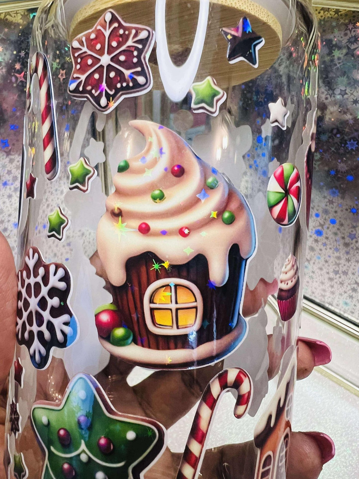 Christmas Cookie 16 oz glass cup