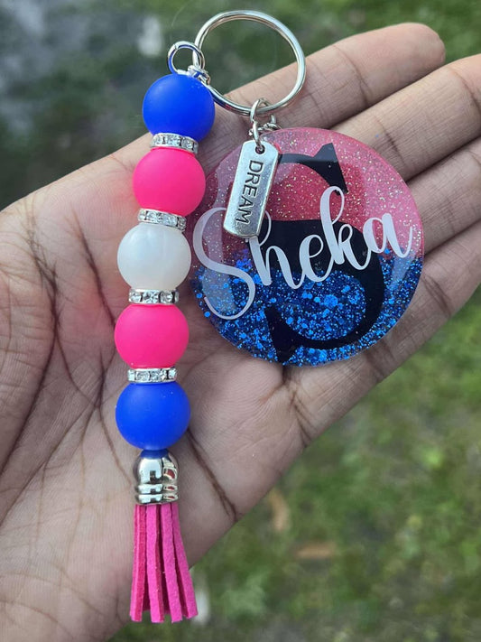 Acrylic Ombre Keychain & Beads Bundle ( Choice of 2 Glitter)