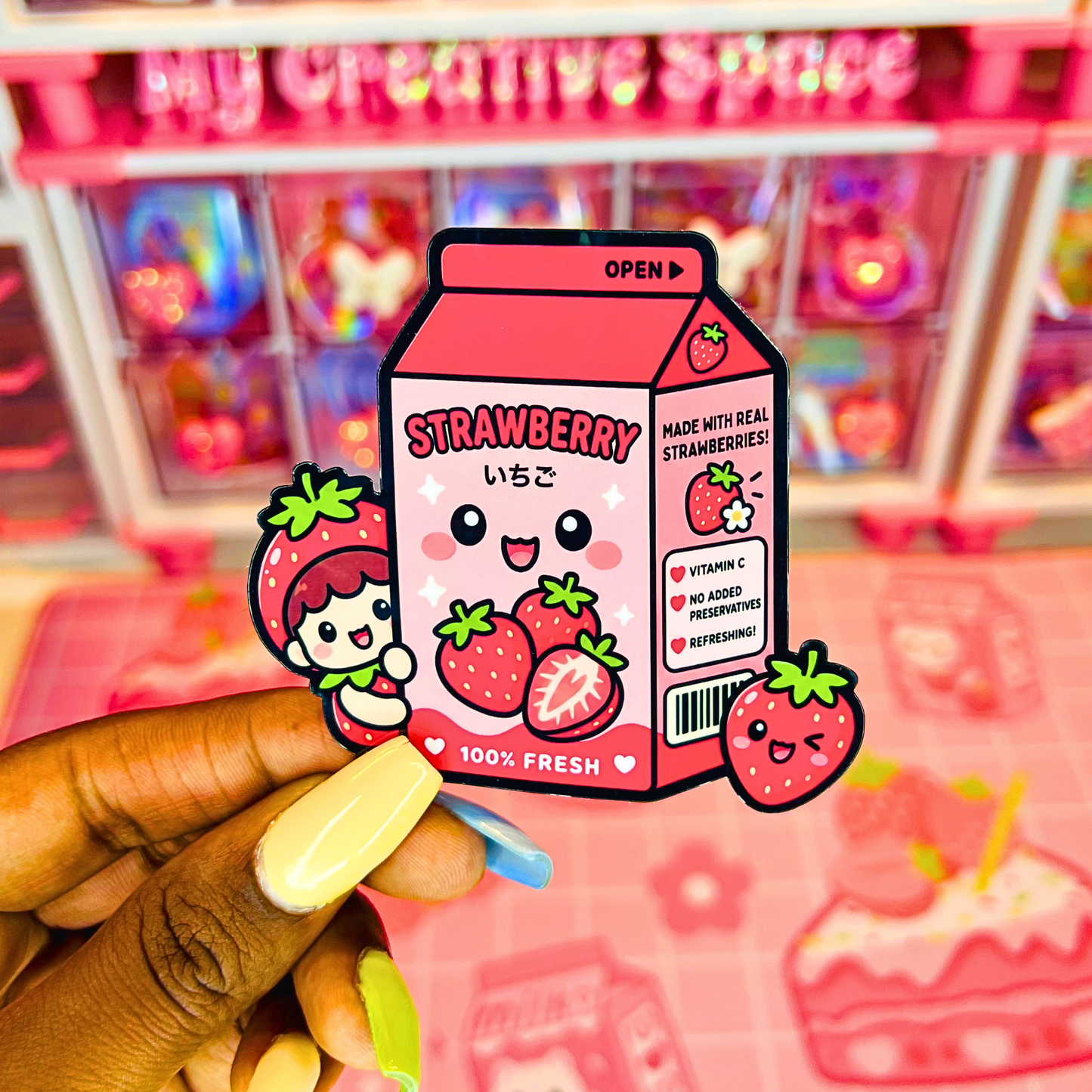 Strawberry Die Cut Stickers