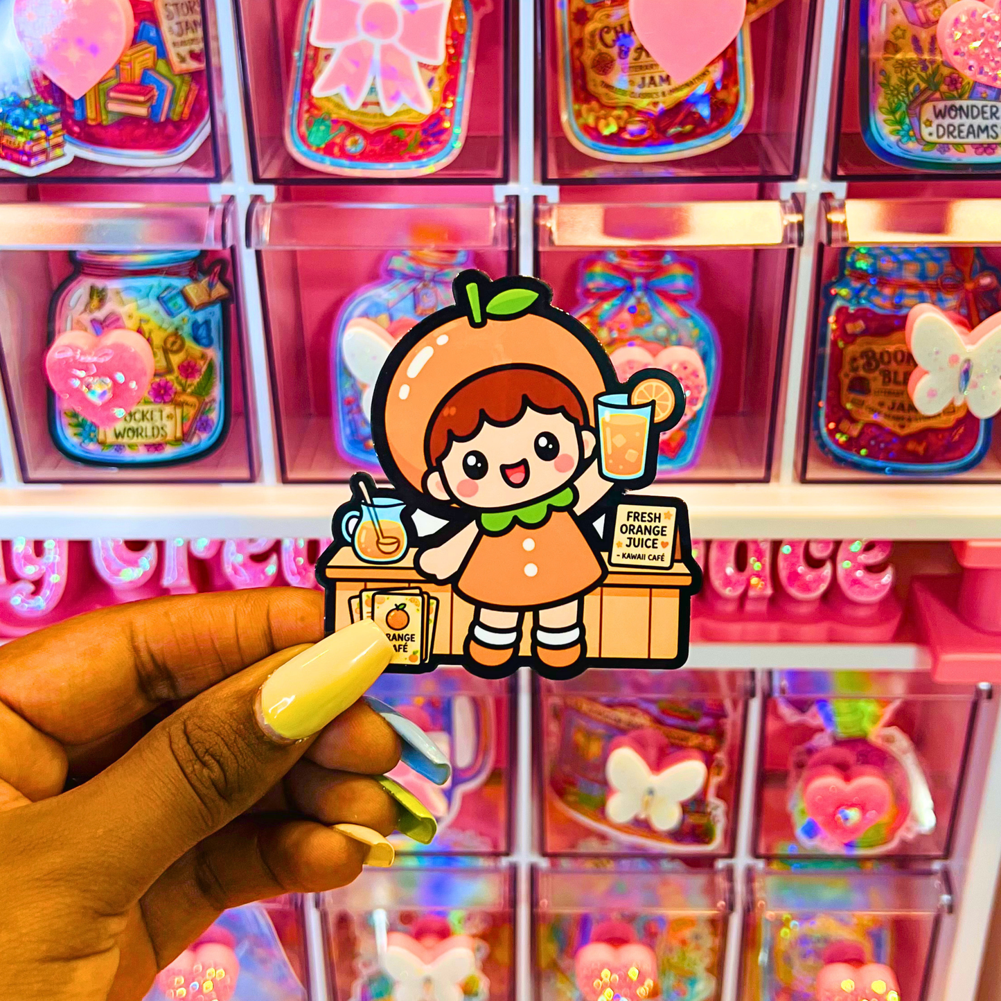 Orange Die Cut Stickers