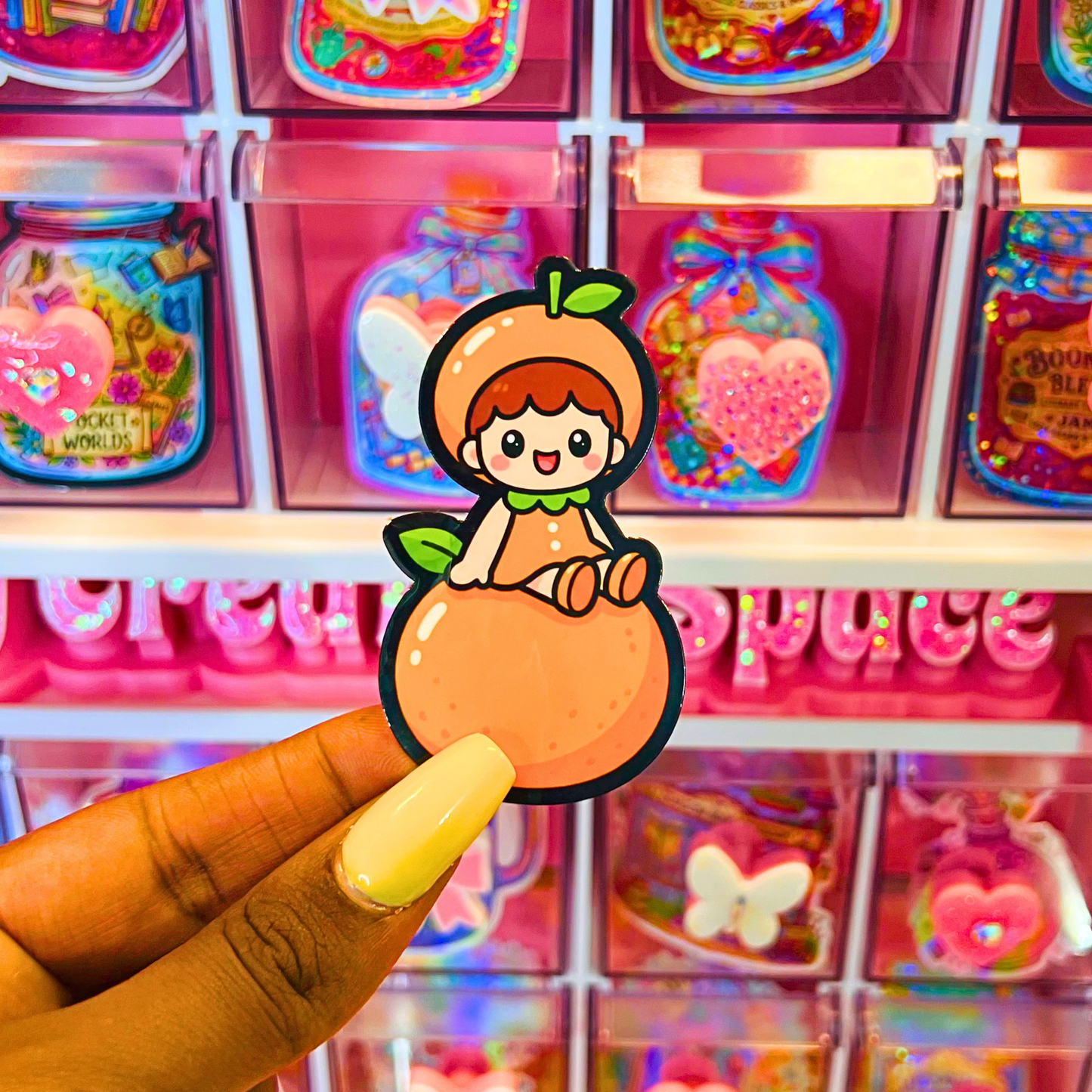 Orange Die Cut Stickers