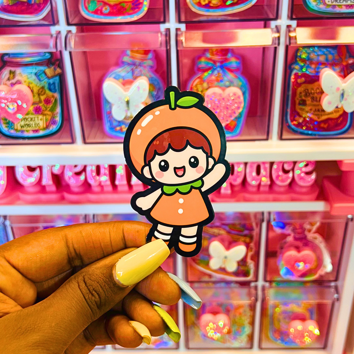 Orange Die Cut Stickers