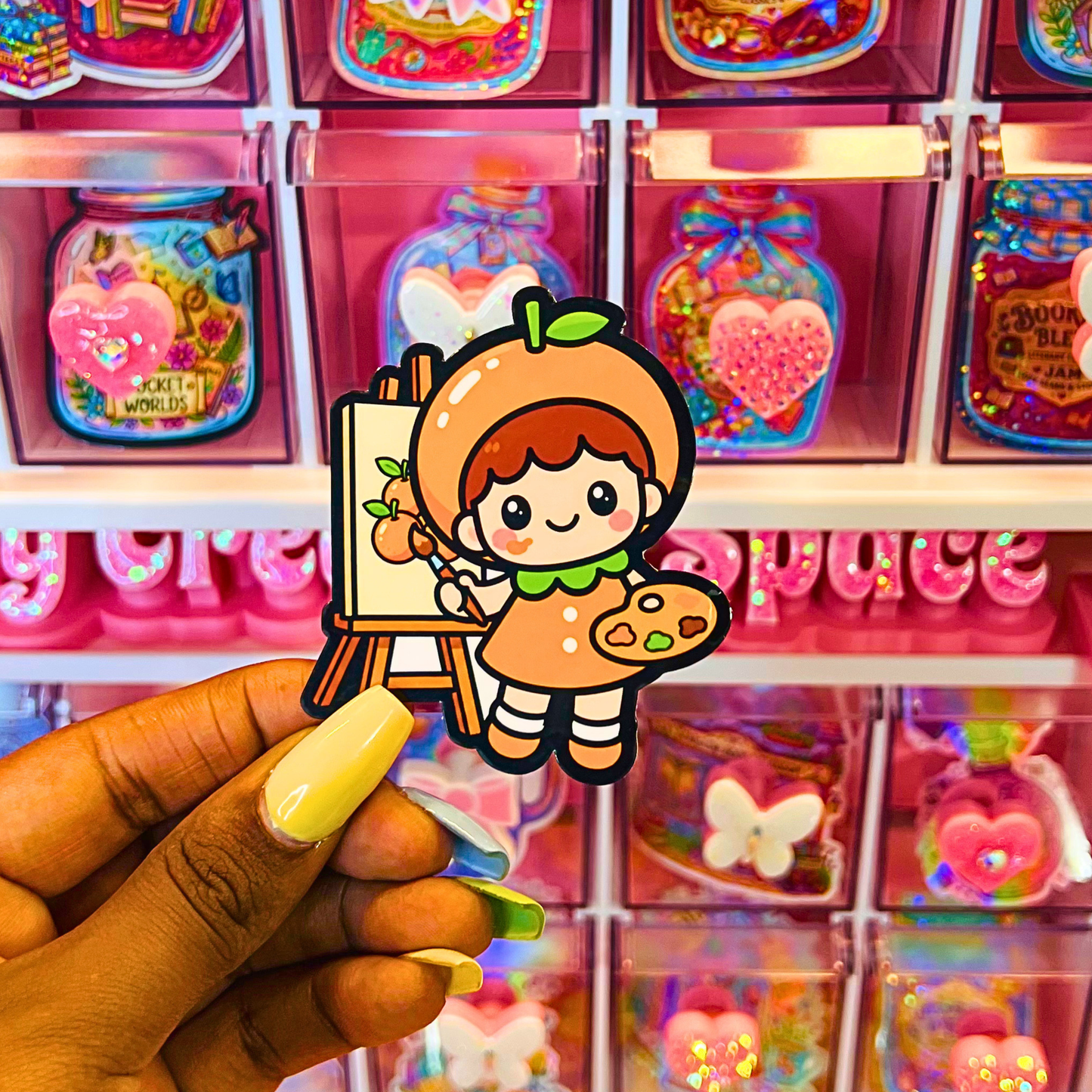 Orange Die Cut Stickers