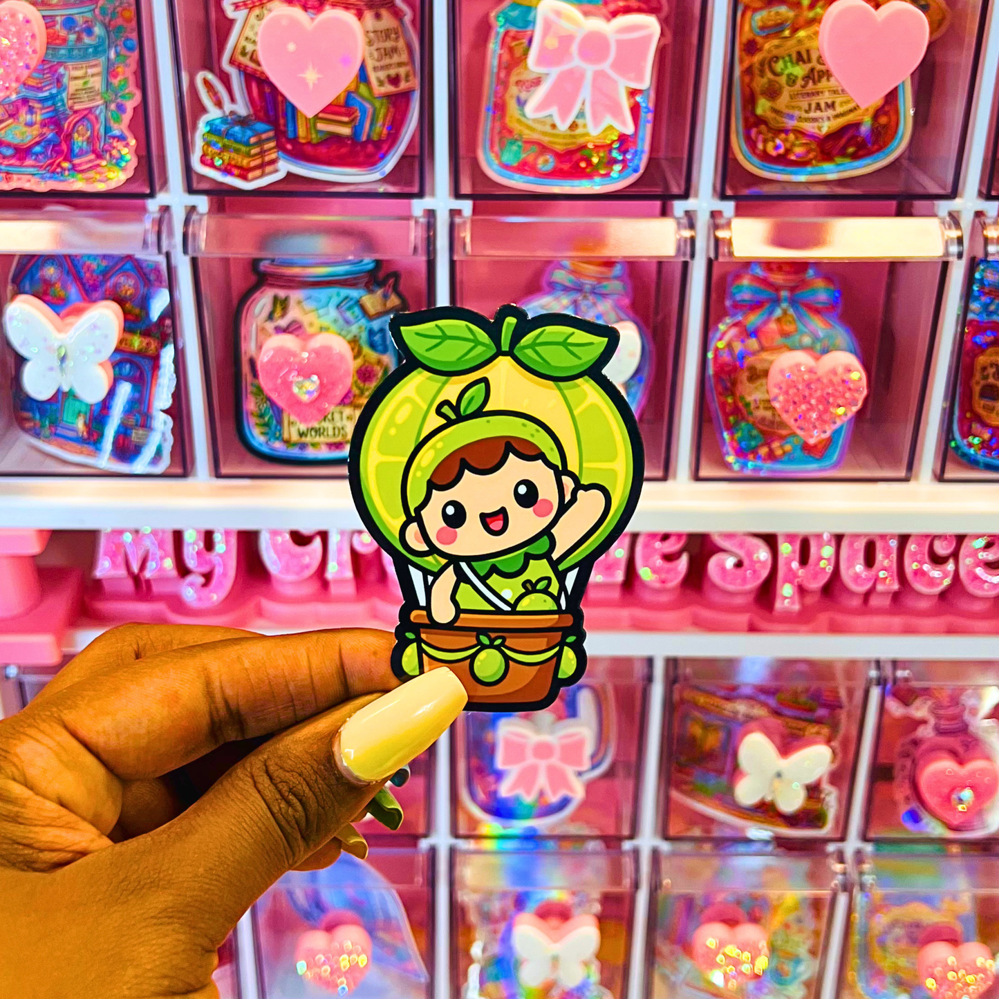 Lime Die Cut Stickers