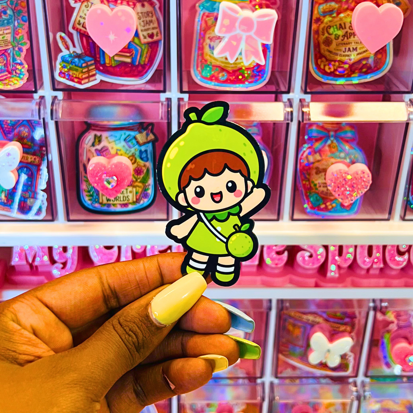 Lime Die Cut Stickers