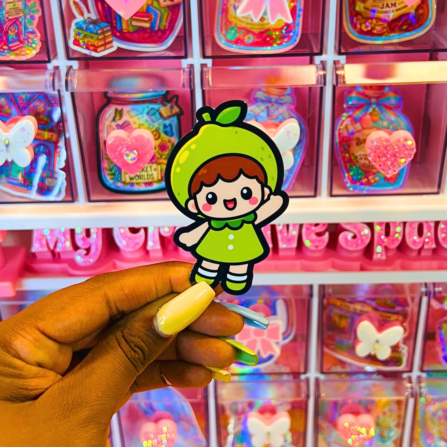Lime Die Cut Stickers