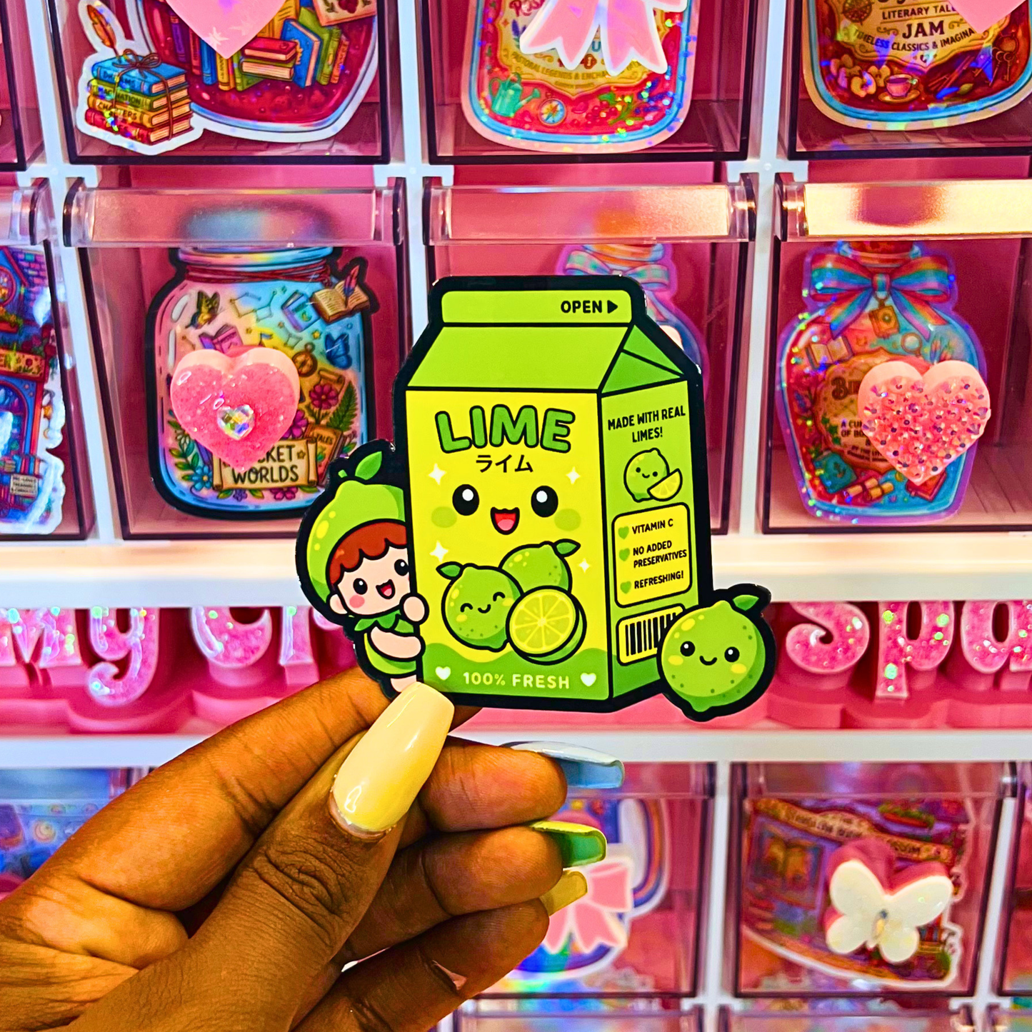 Lime Die Cut Stickers