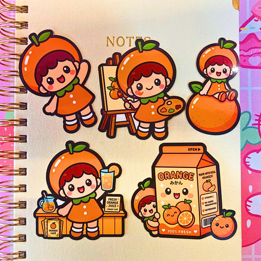 Orange Die Cut Stickers
