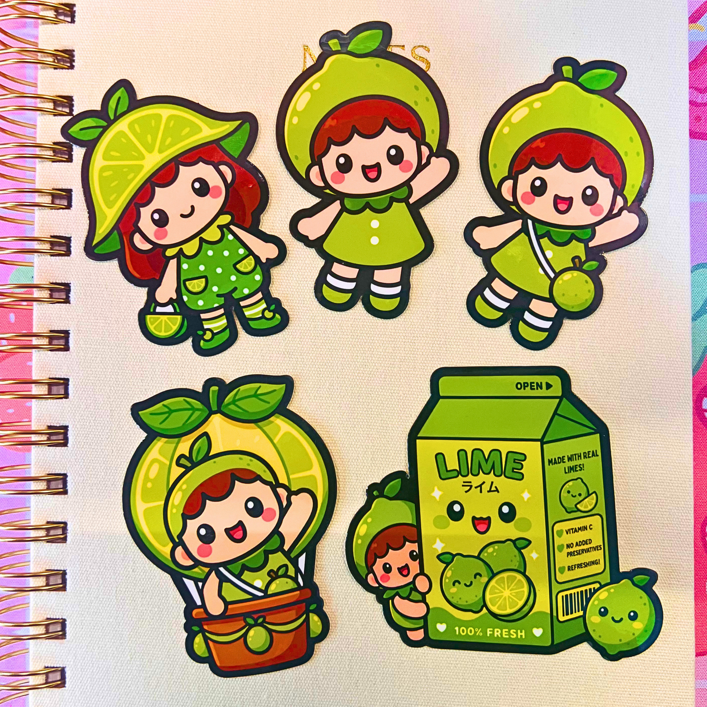 Lime Die Cut Stickers