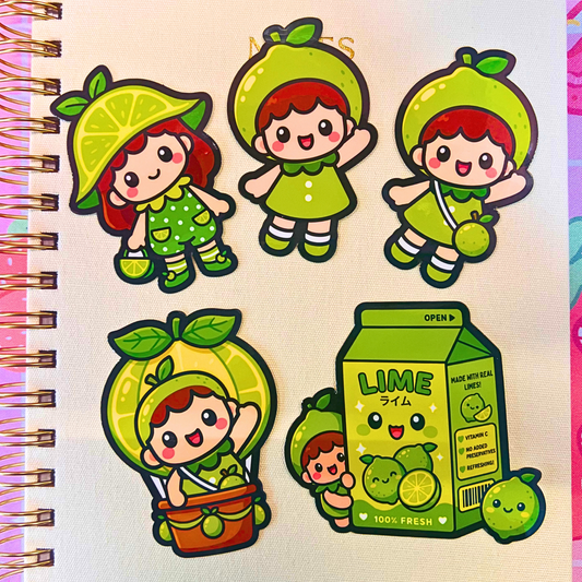 Lime Die Cut Stickers