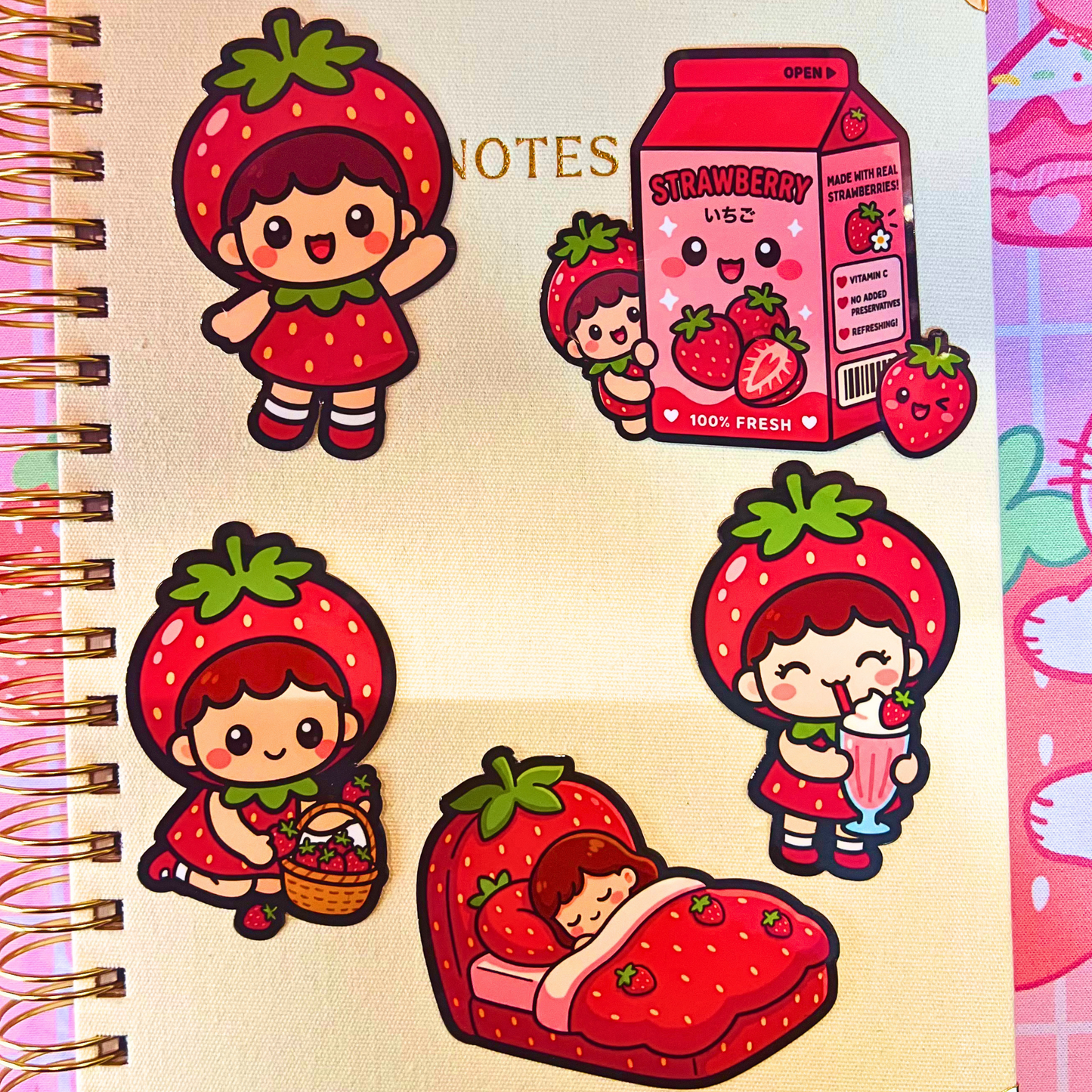Strawberry Die Cut Stickers