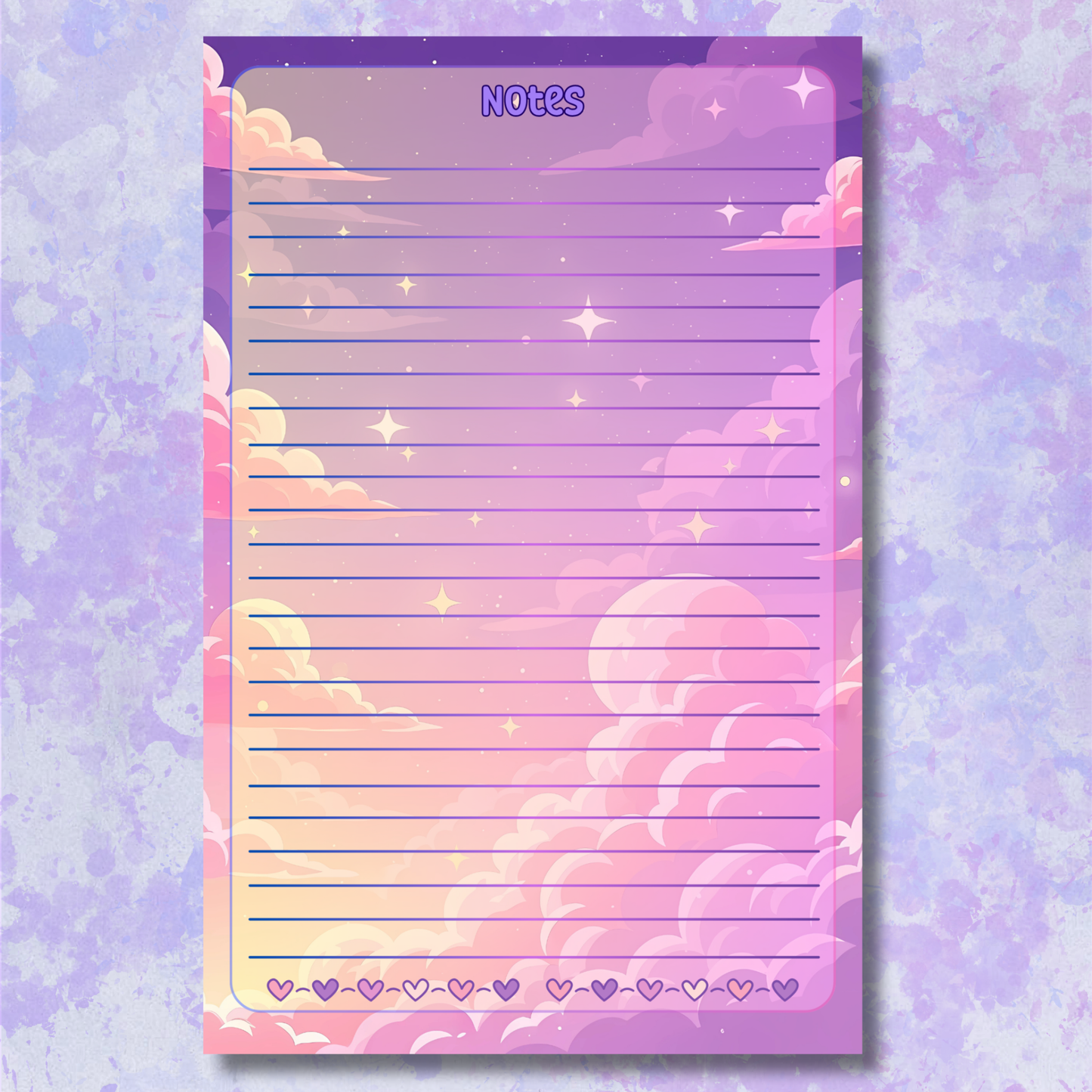 Purple Peaceful Clouds Large Notepad