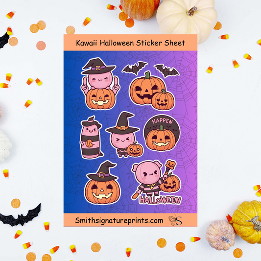 Kawaii Halloween Sticker Sheet 2