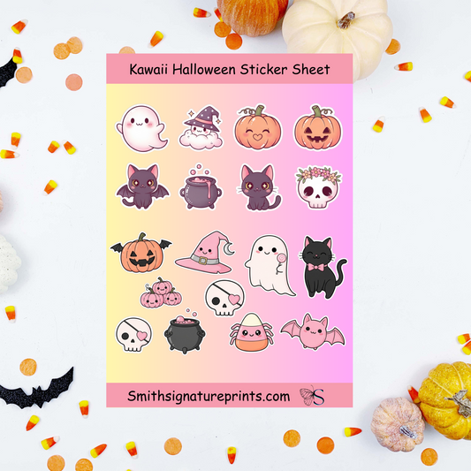 Kawaii Halloween Sticker Sheet 4