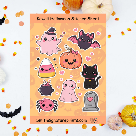 Kawaii Halloween Sticker Sheet 8