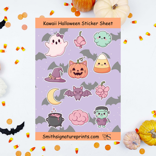 Kawaii Halloween Sticker Sheet 9