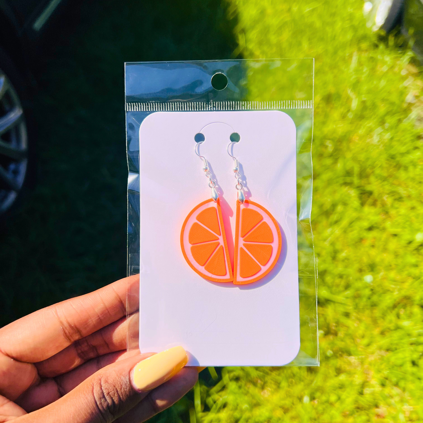 Orange Ear Rings