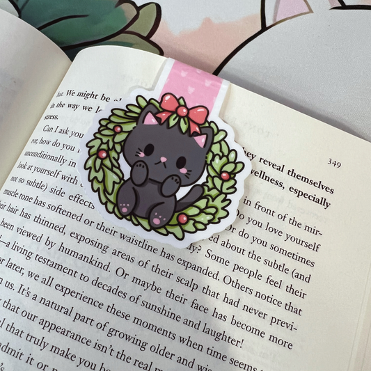 Black Cat Garland Magnetic Bookmark