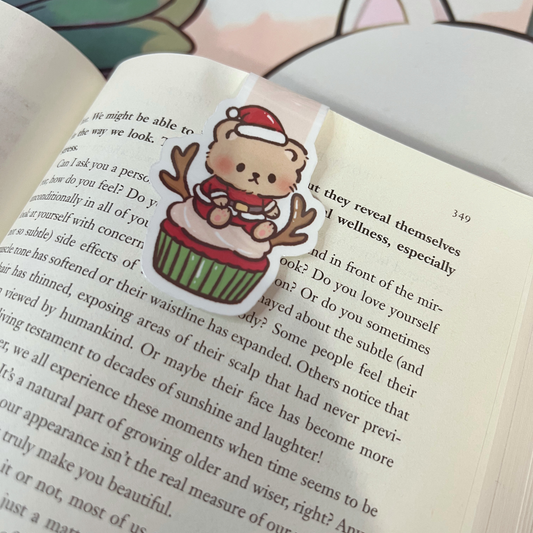 Brown Bear Cupcake Magnetic Bookmark