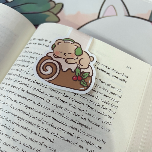 Brown Bear Sweet Roll Magnetic Bookmark