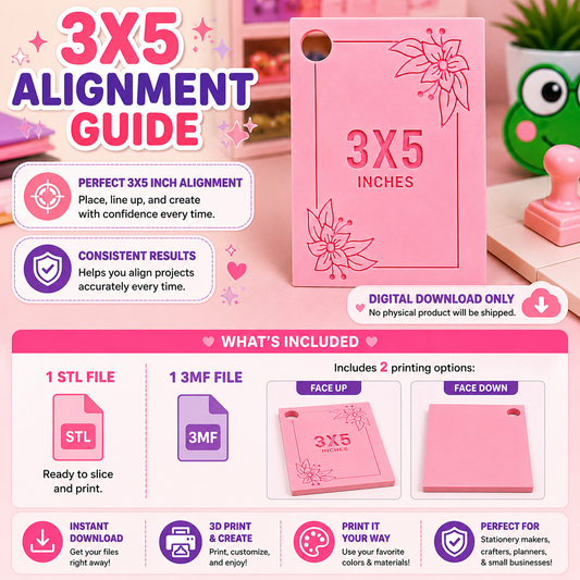 Paper Cutter Alignment Guide-3x5 STL FILE