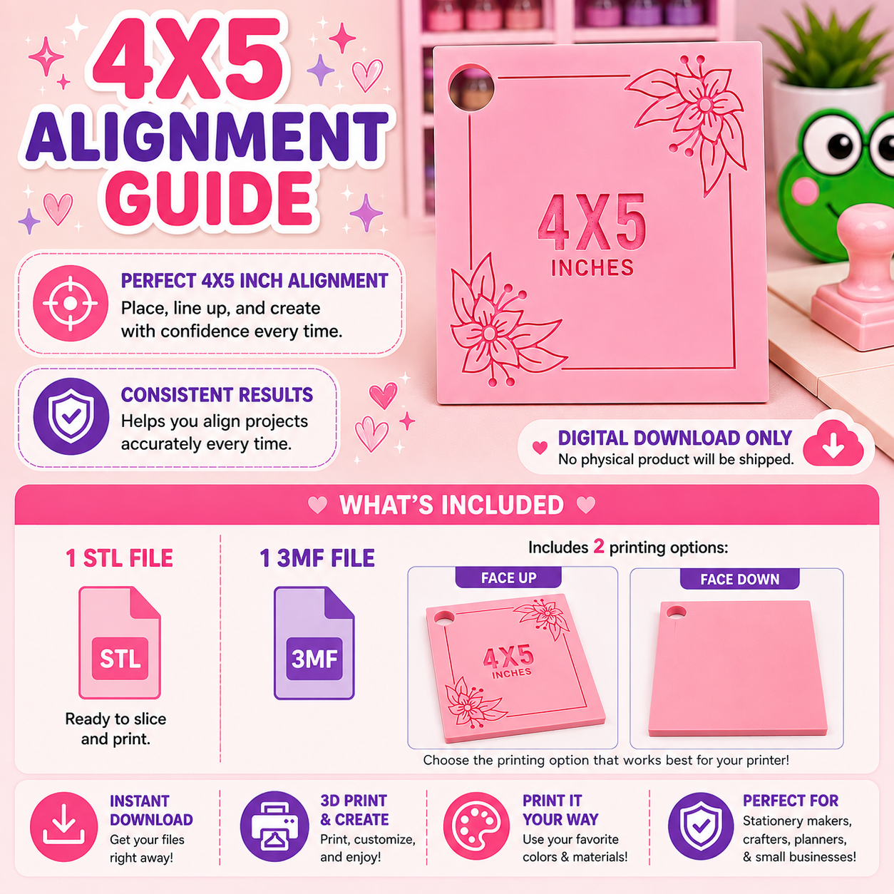 Paper Cutter Alignment Guide-4x5 STL FILE