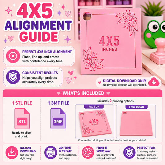 Paper Cutter Alignment Guide-4x5 STL FILE
