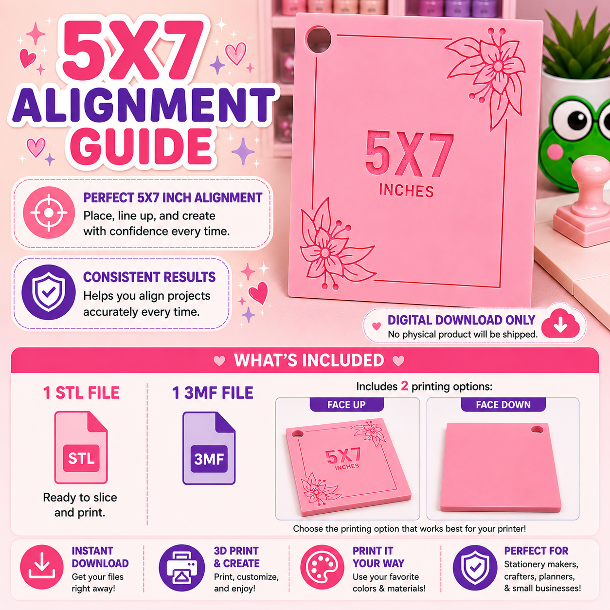 Paper Cutter Alignment Guide-5x7 STL FILE