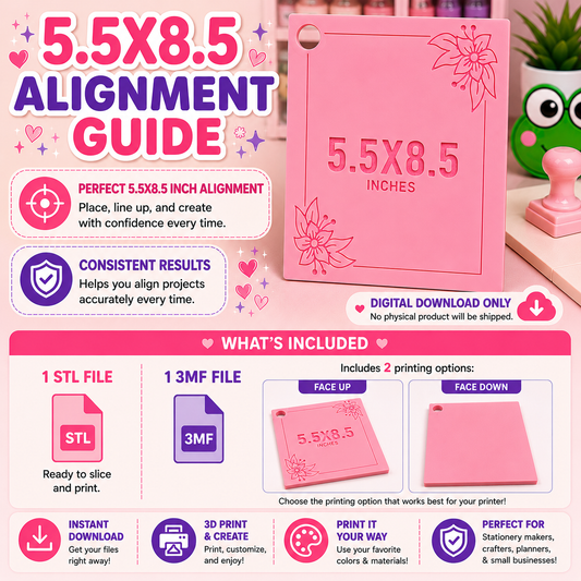 Paper Cutter Alignment Guide-5.5x8.5 STL FILE