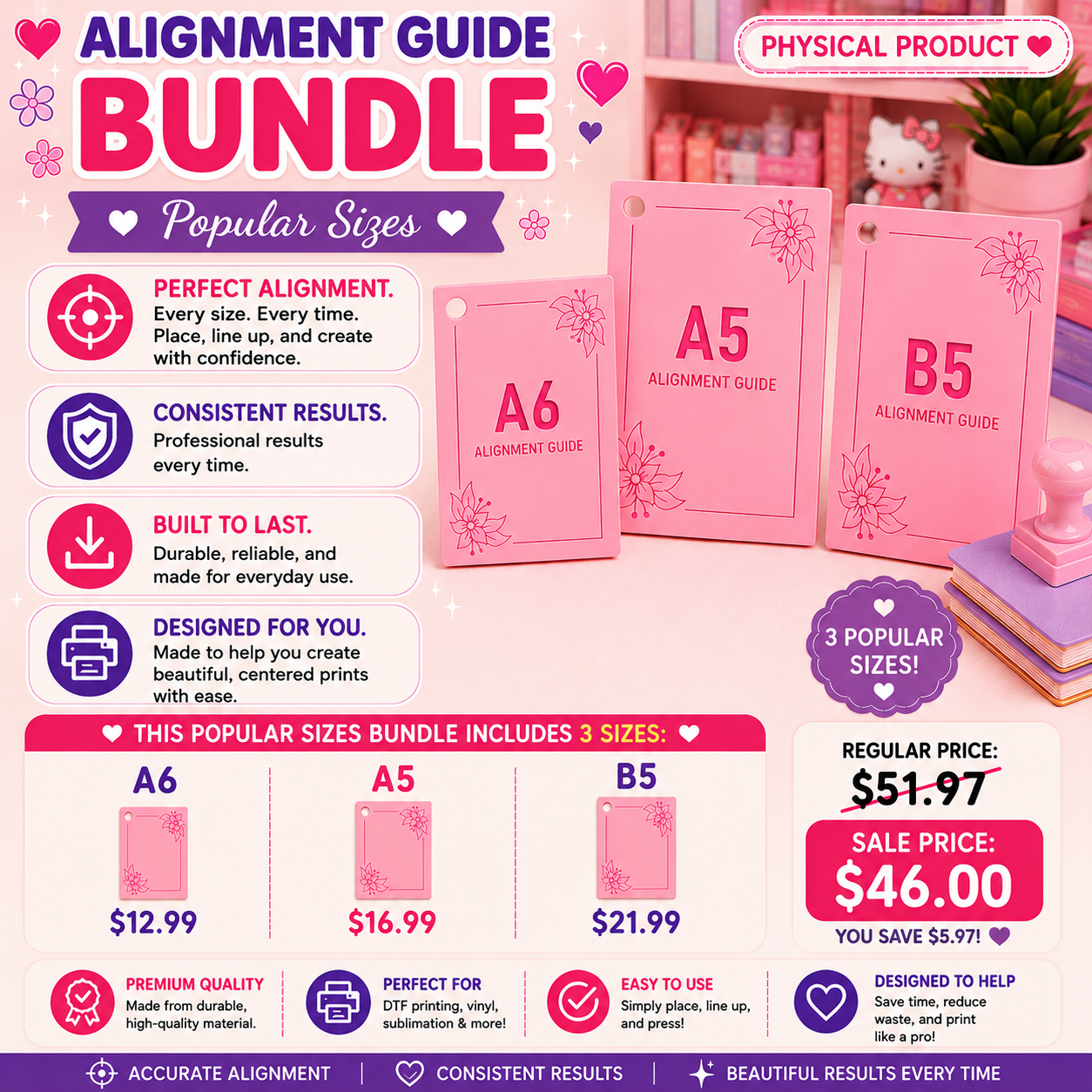 Alignment Guide Bundle- Popular Sizes