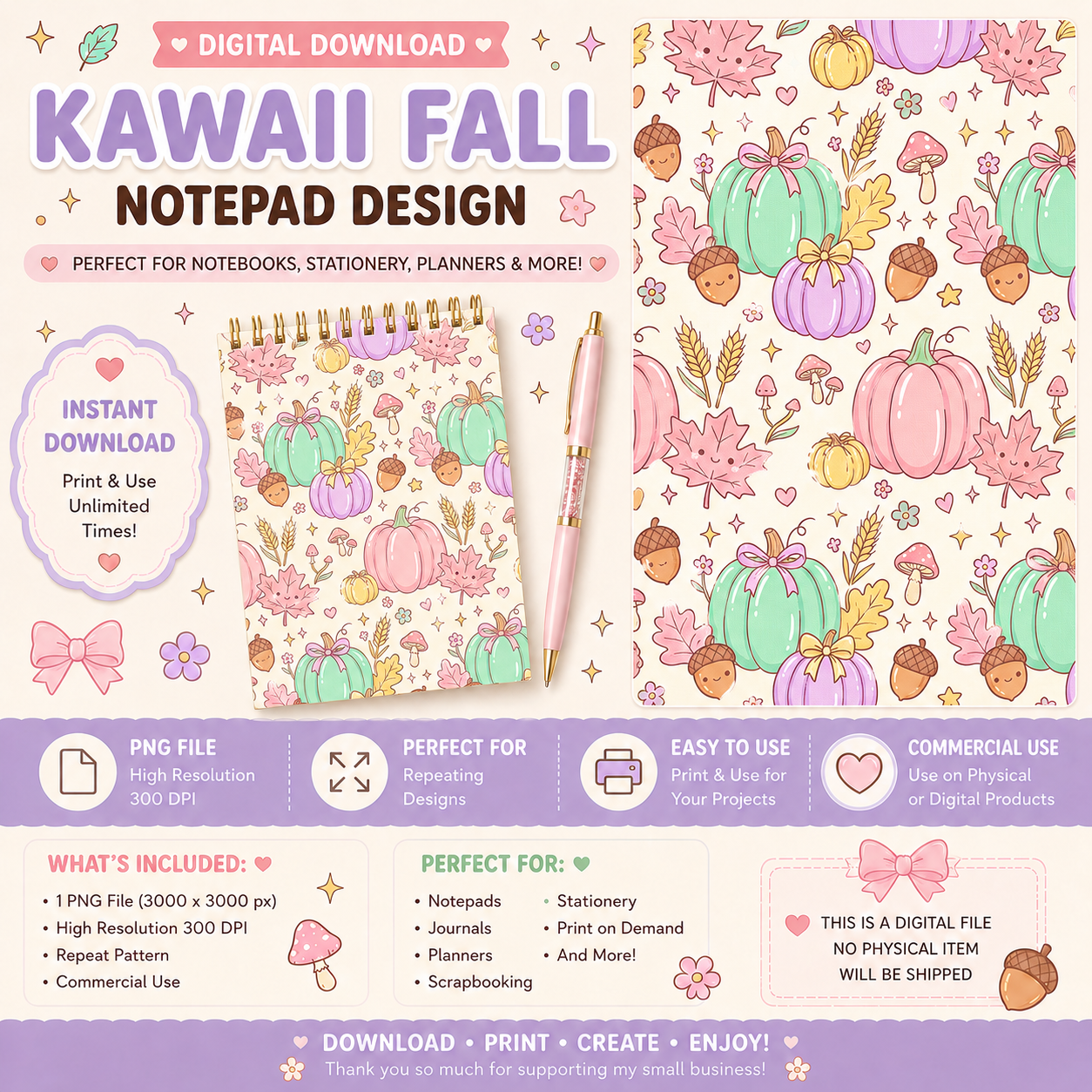 Pastel Pumpkin Notepad Design #3