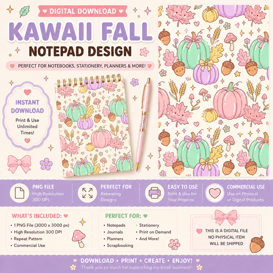 Pastel Pumpkin Notepad Design #3