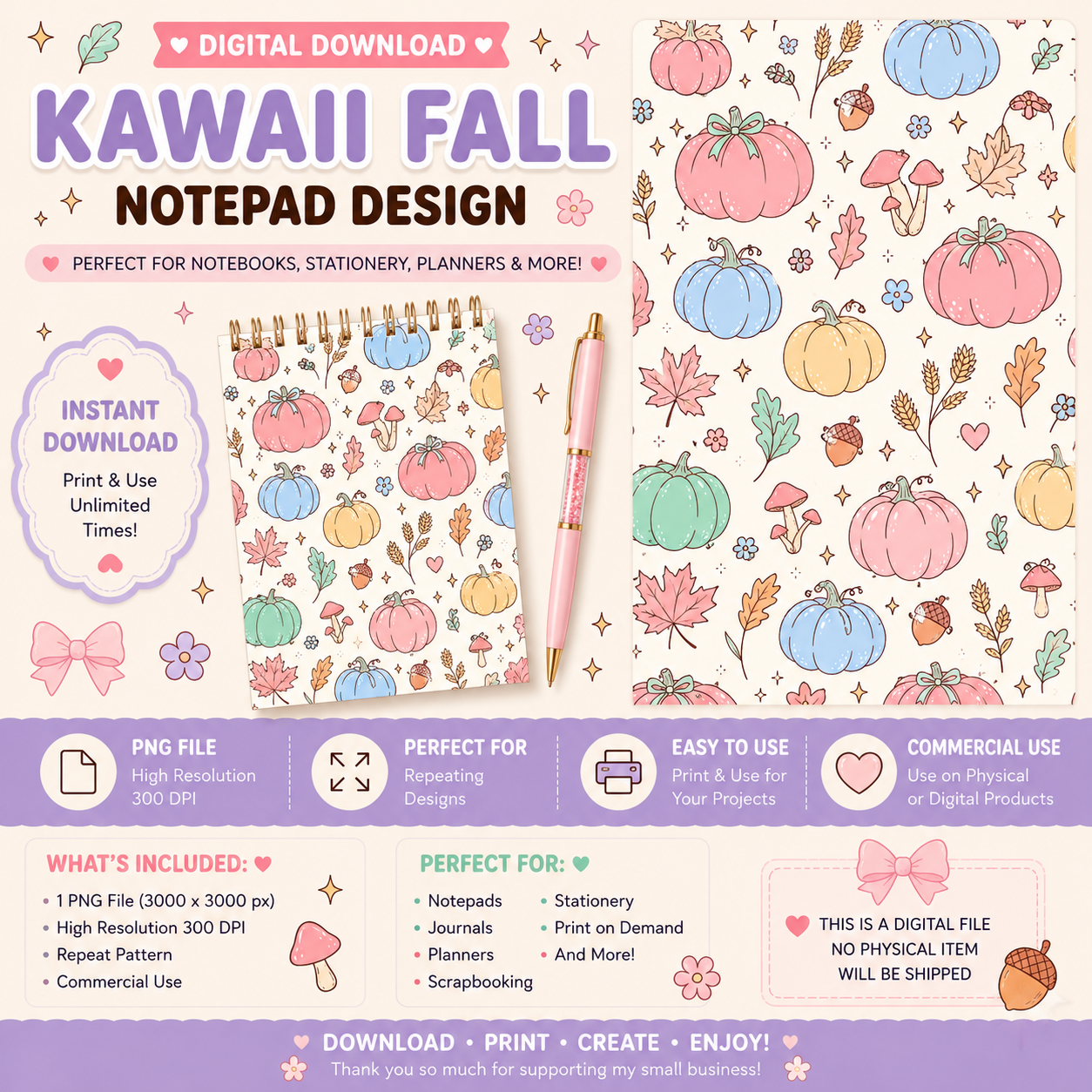 Pastel Pumpkin Notepad Design #5
